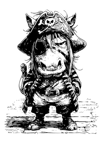 Horse Pirate Illustration