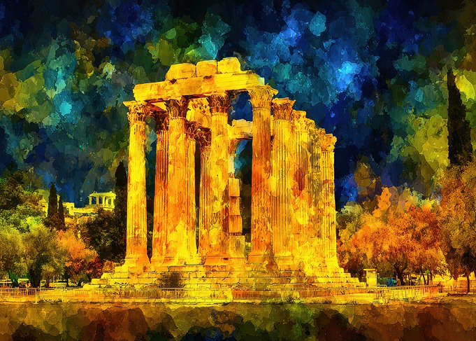 Temple of Olympian Zeus Painting