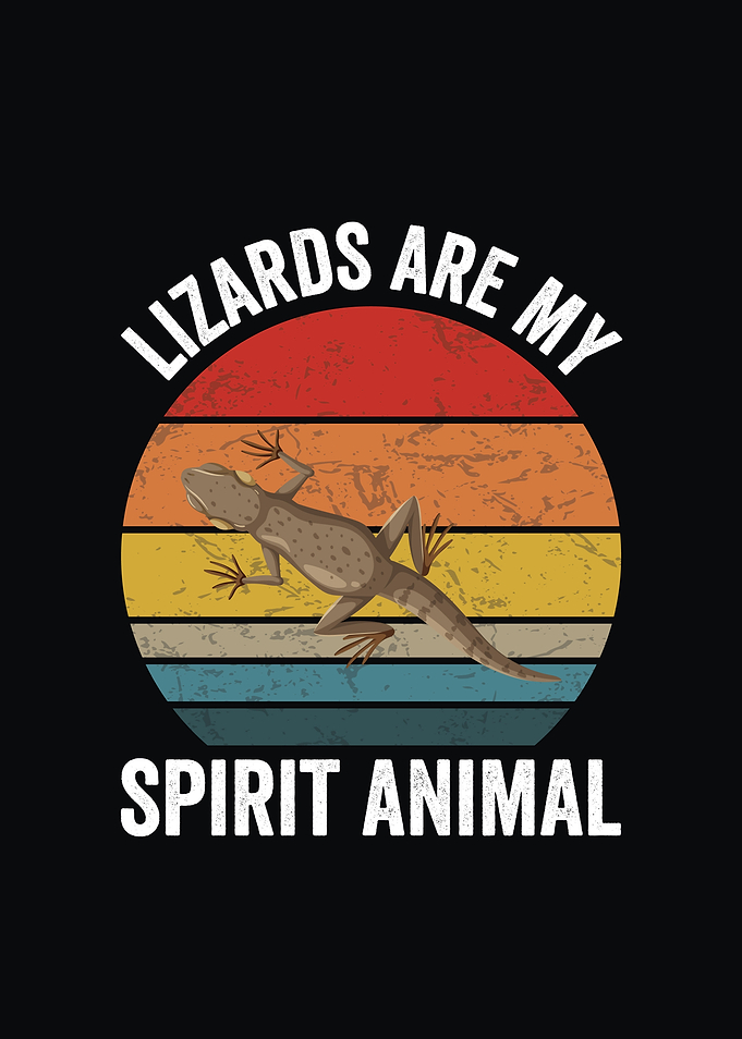 Lizards are my spirit animal retro design