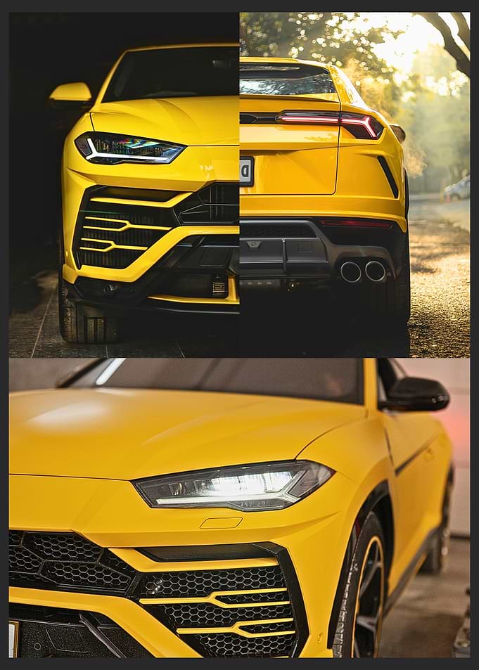 Yellow car sports Collage