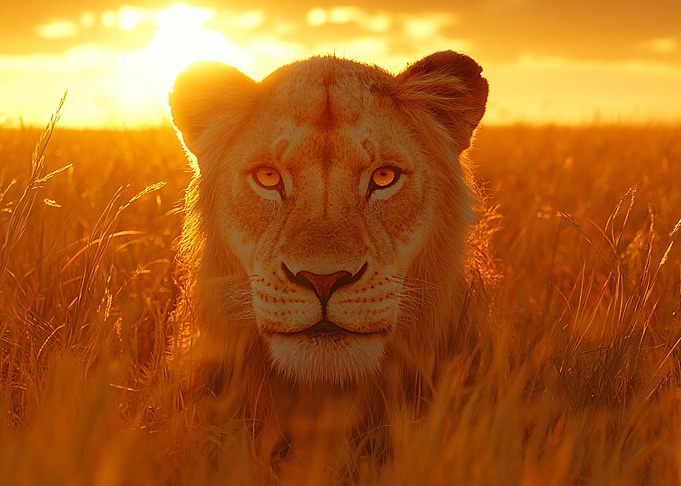 Lion in Golden Light