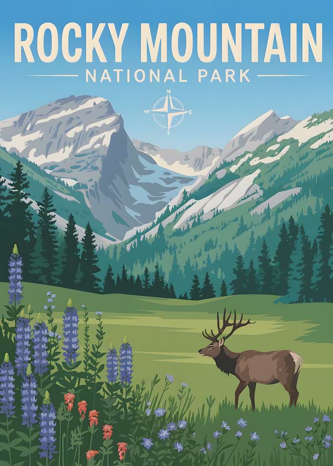 Rocky Mountain National Park Poster Art