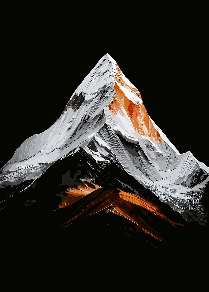 Mountain Peak with Snow