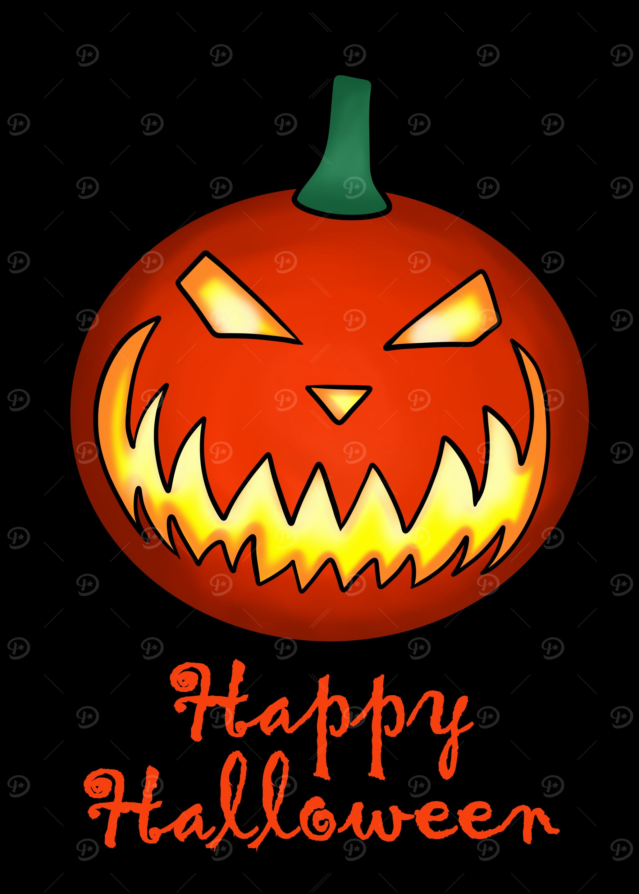 Happy Halloween Pumpkin Illustration