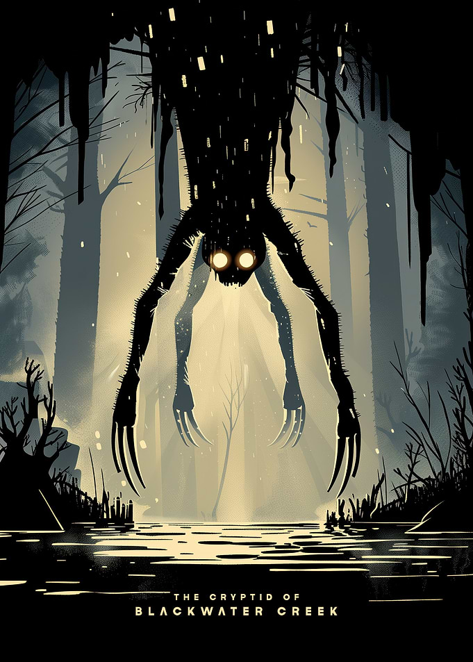 The cryptid of Blackwater Creek horror poster art
