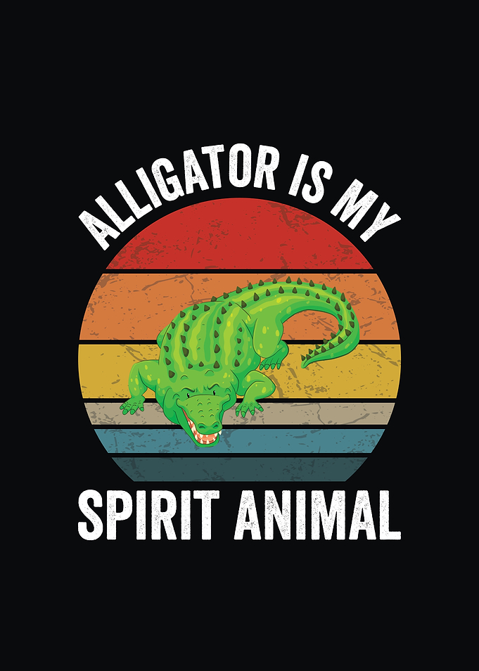 Alligator Spirit Animal Retro Design