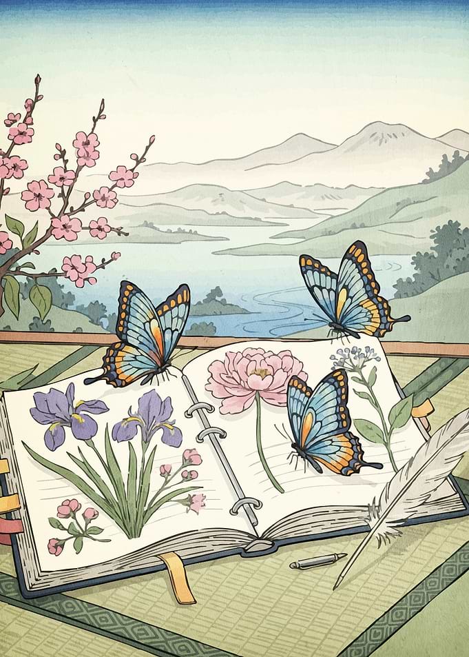 Nature Journal Butterflies Flowers