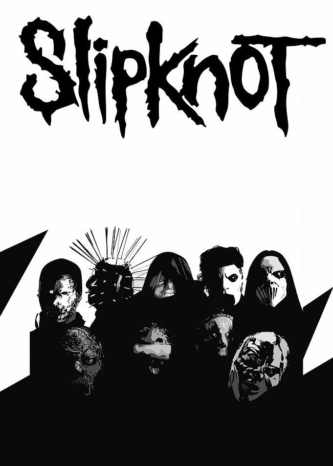 Slipknot Band Black and White
