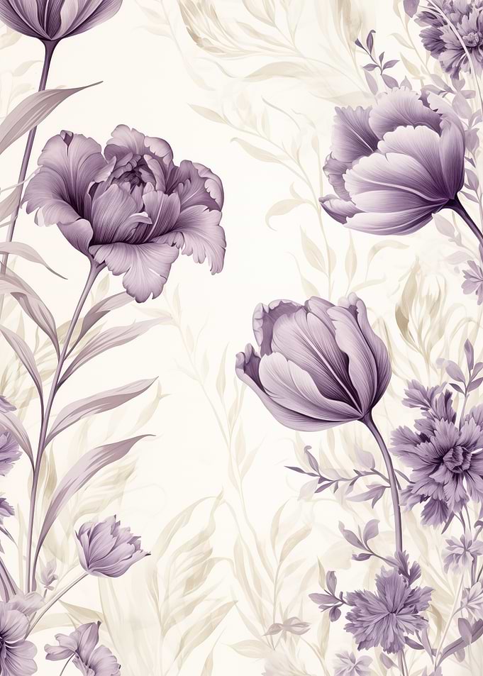 Floral Art Purple Tulips