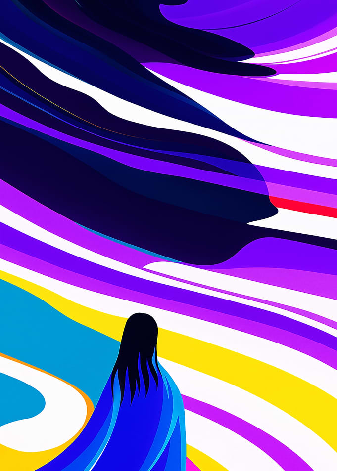 Abstract Figure with Colorful Swirls