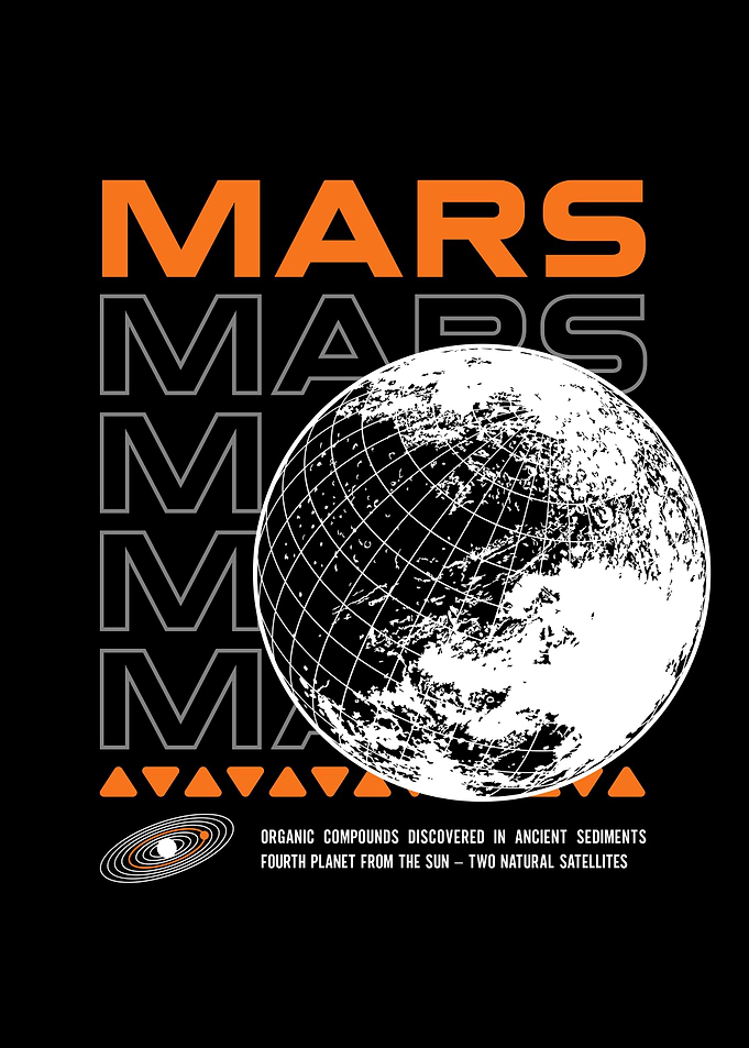 Mars Graphic Design with Planet Illustration