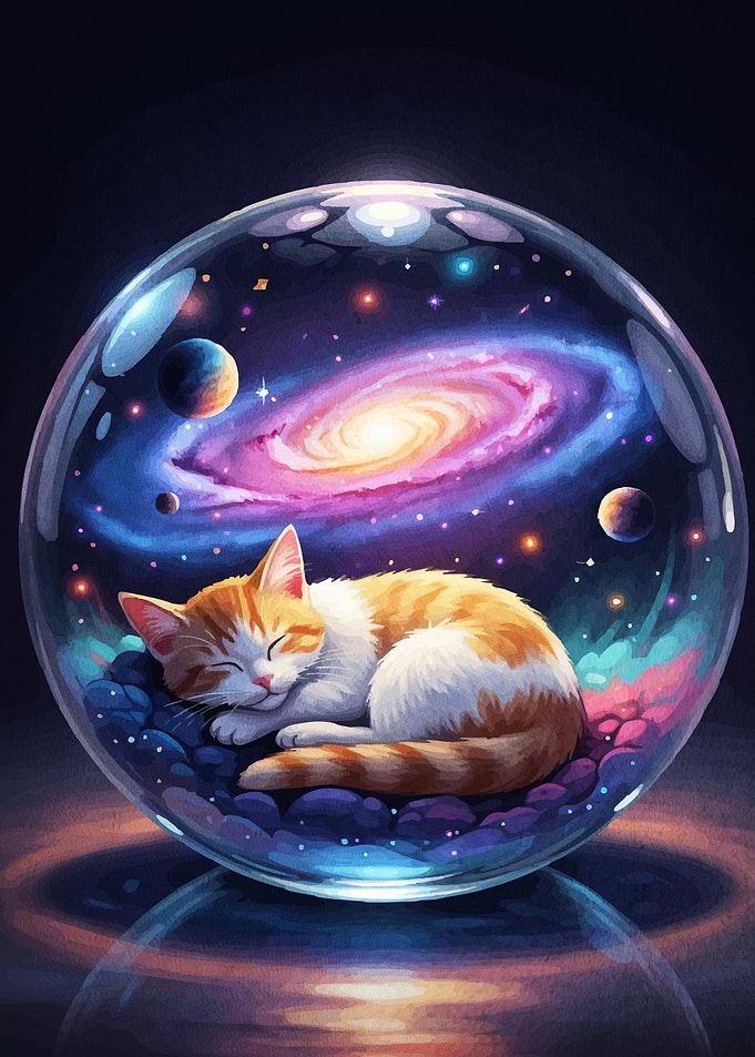 Cosmic Cat Nap Glass