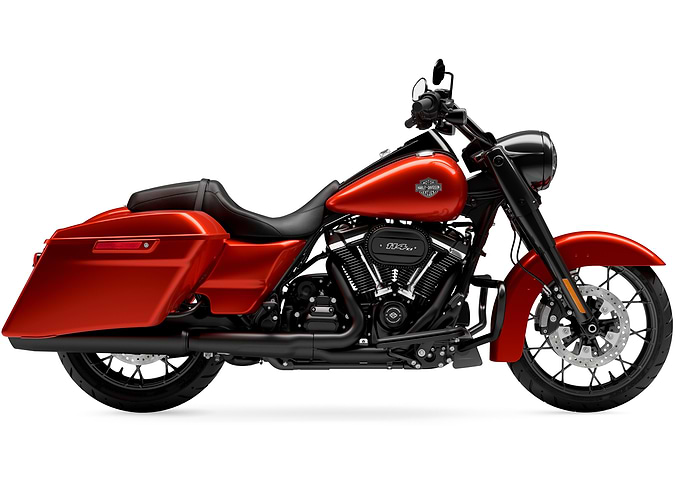 Orange Harley-Davidson Motorcycle on White Background