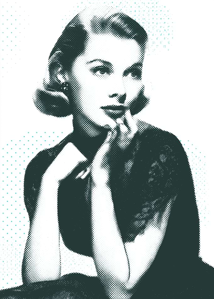 Grace kelly in Halftone Style