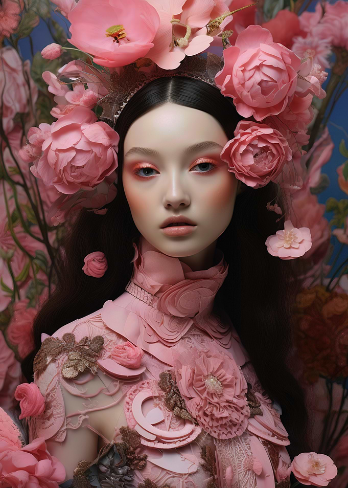 Pink Floral Portrait