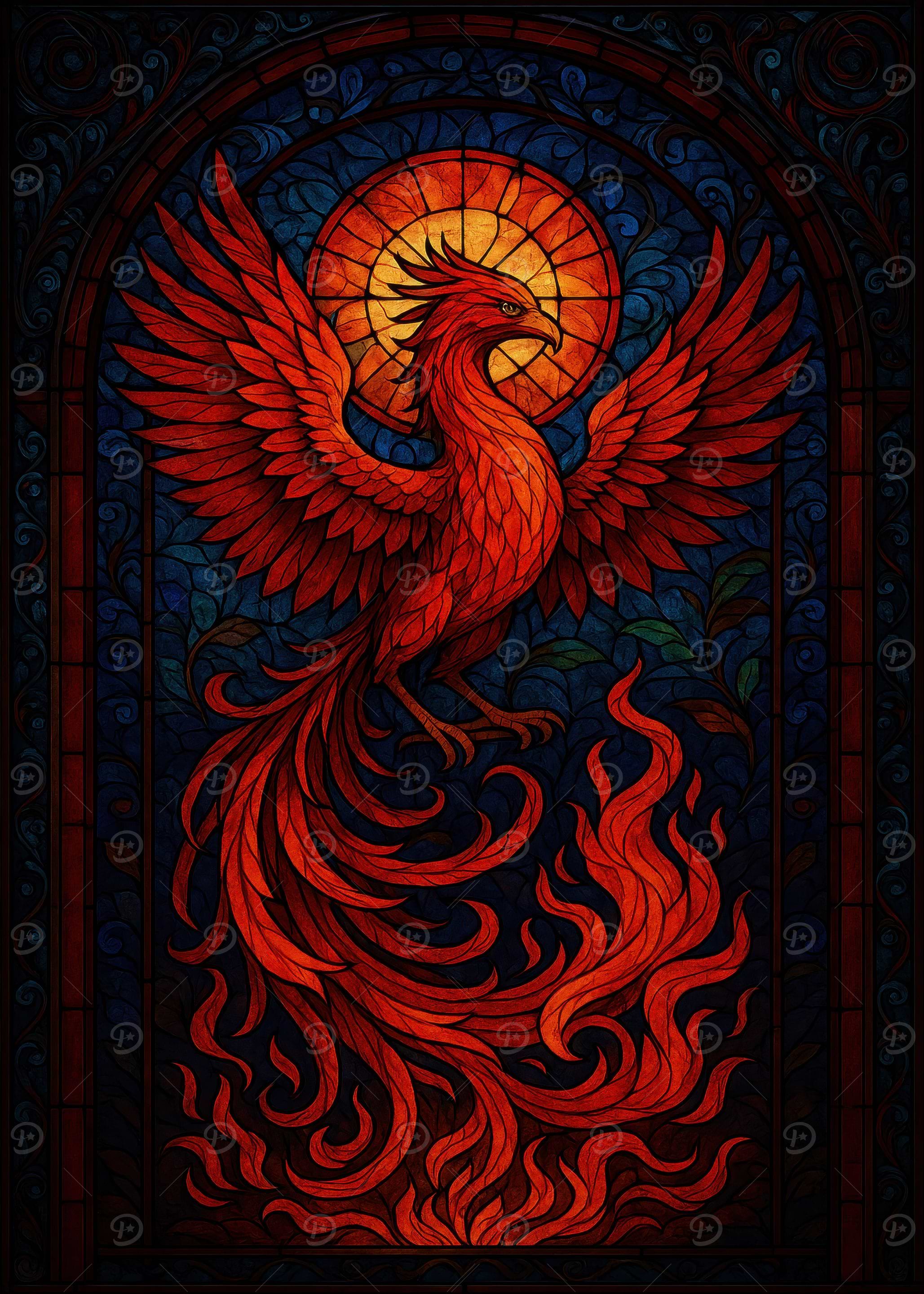 Stained Glass Phoenix