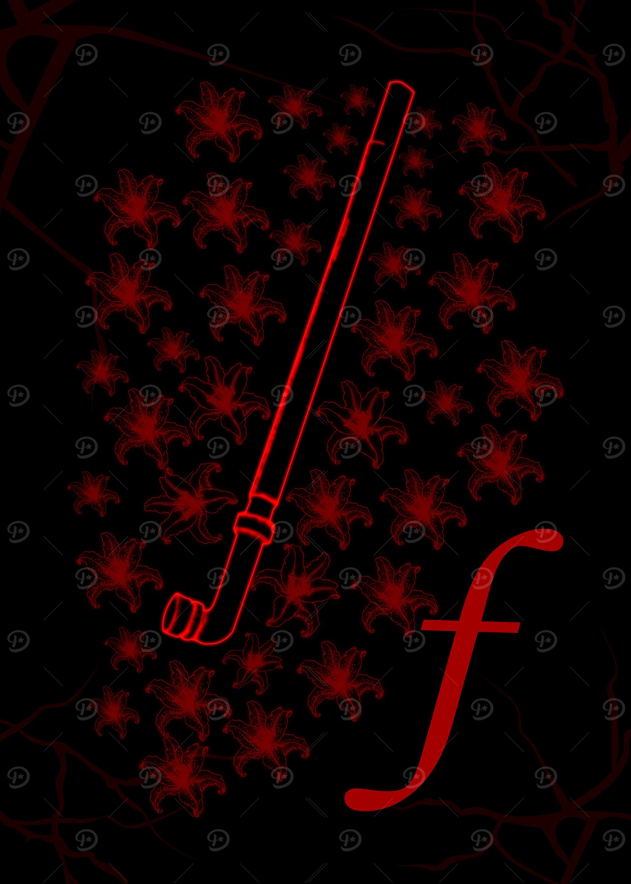 Red Pipe and Flowers F
