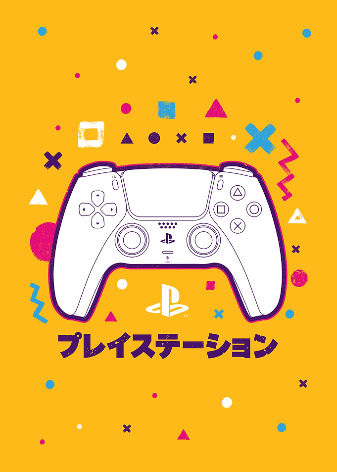 Vibrant PlayStation Controller Art
