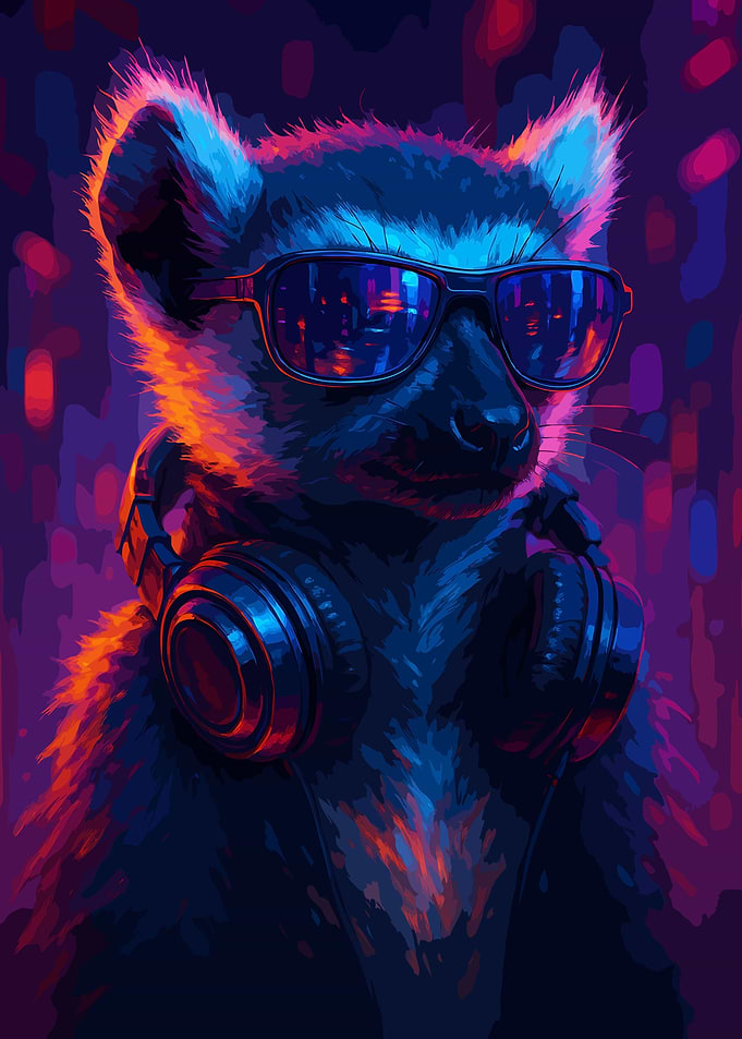 Cool Lemur Cyberpunk