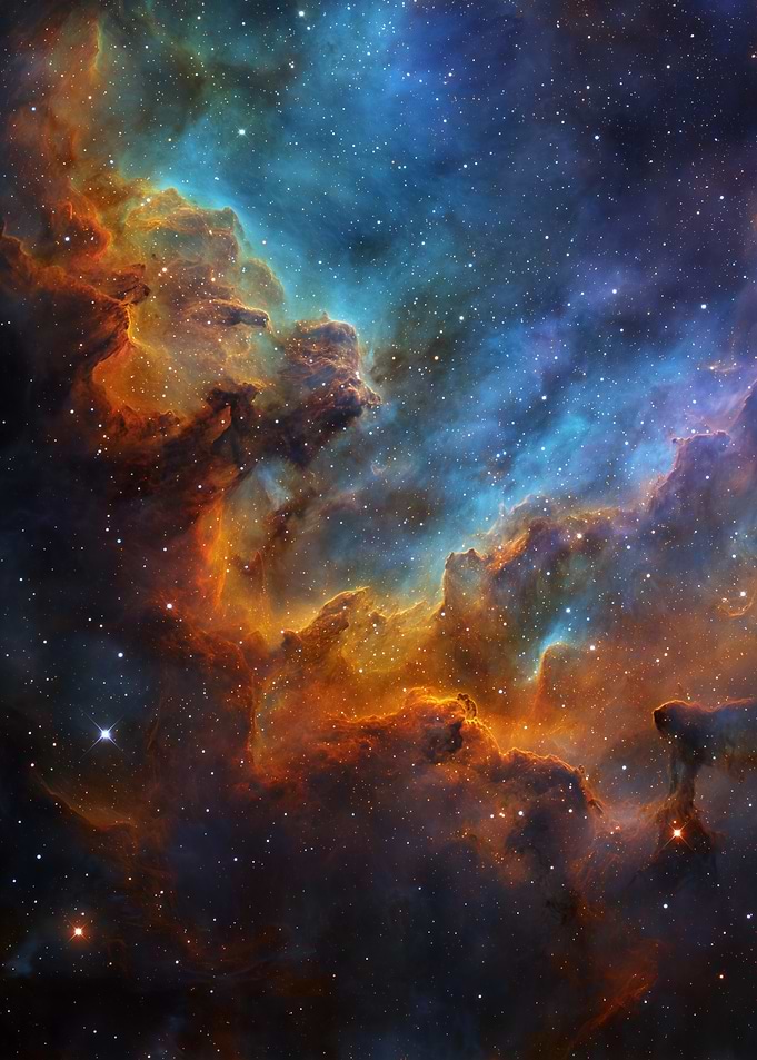Colorful Nebula in Deep Space