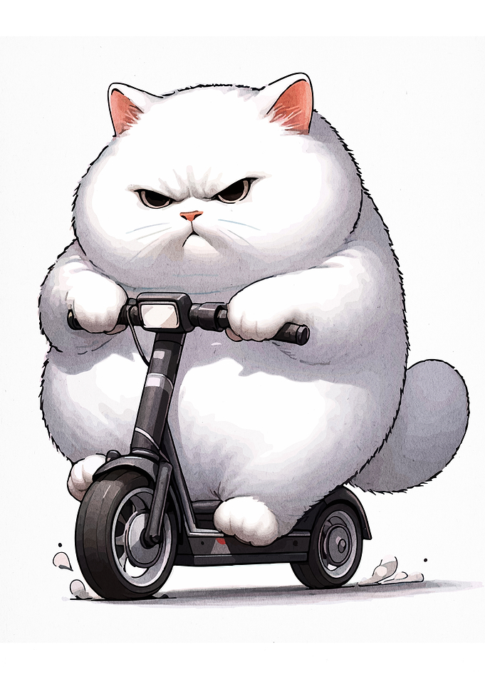 Grumpy Cat on Scooter