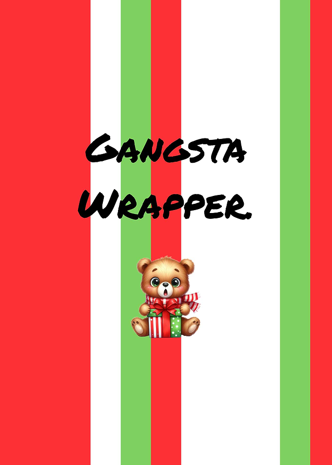 Gangsta Wrapper Christmas Teddy Bear