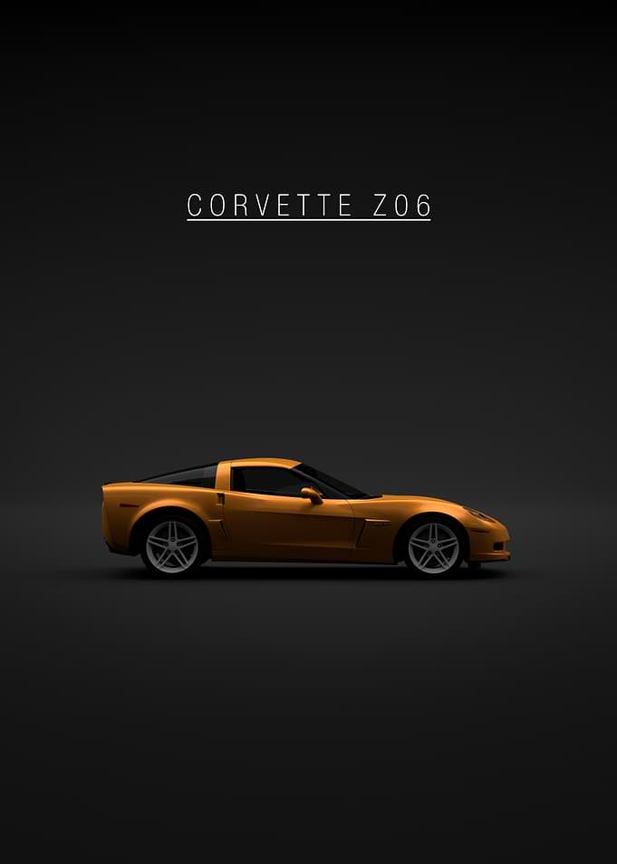 Corvette Z06 on Dark Background