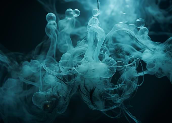 Water Turquoise Ink Cloud