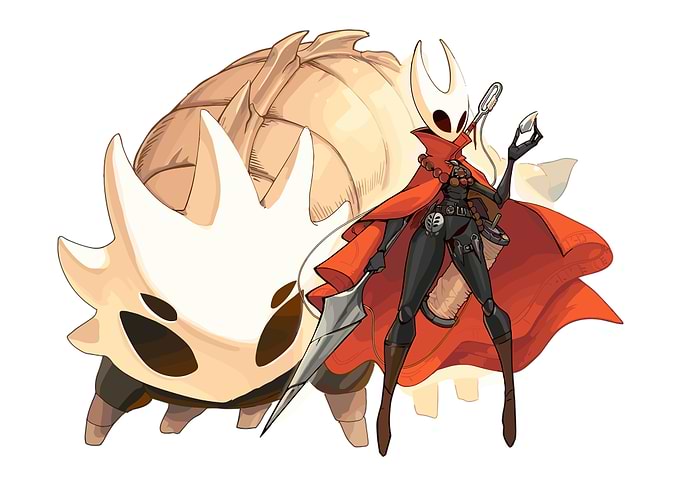 Hornet and Pale Lurker from Hollow Knight