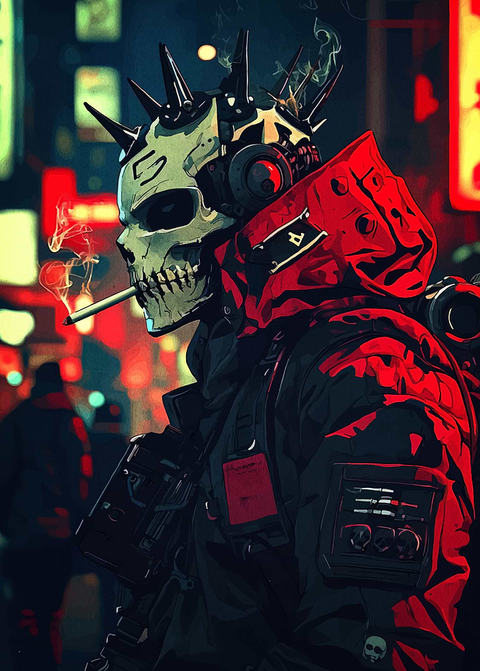 Cyberpunk Skull Smoker