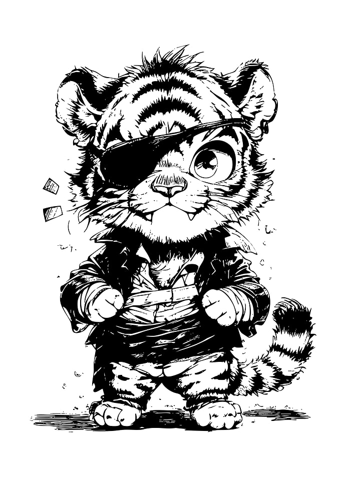 Tiger Pirate Cartoon Character