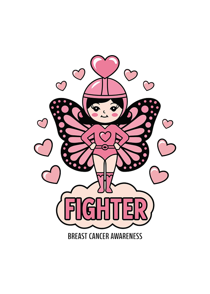 Breast Cancer Awareness Fighter Illustration