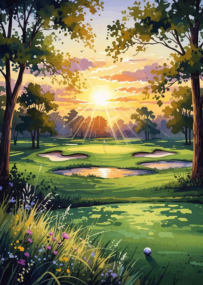 Scenic Golf Course Sunset