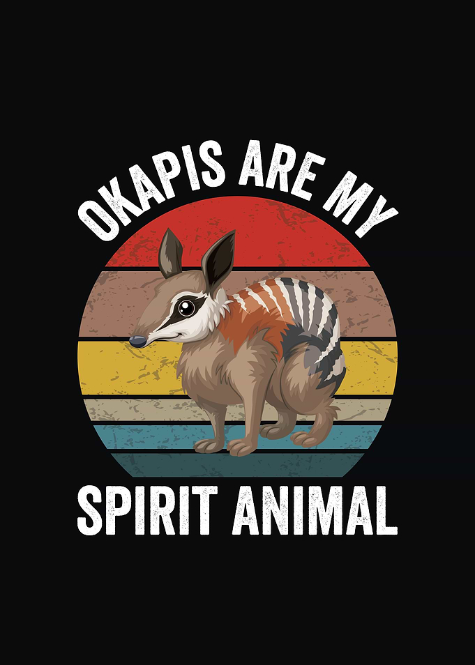 Okapi Spirit Animal Retro Design