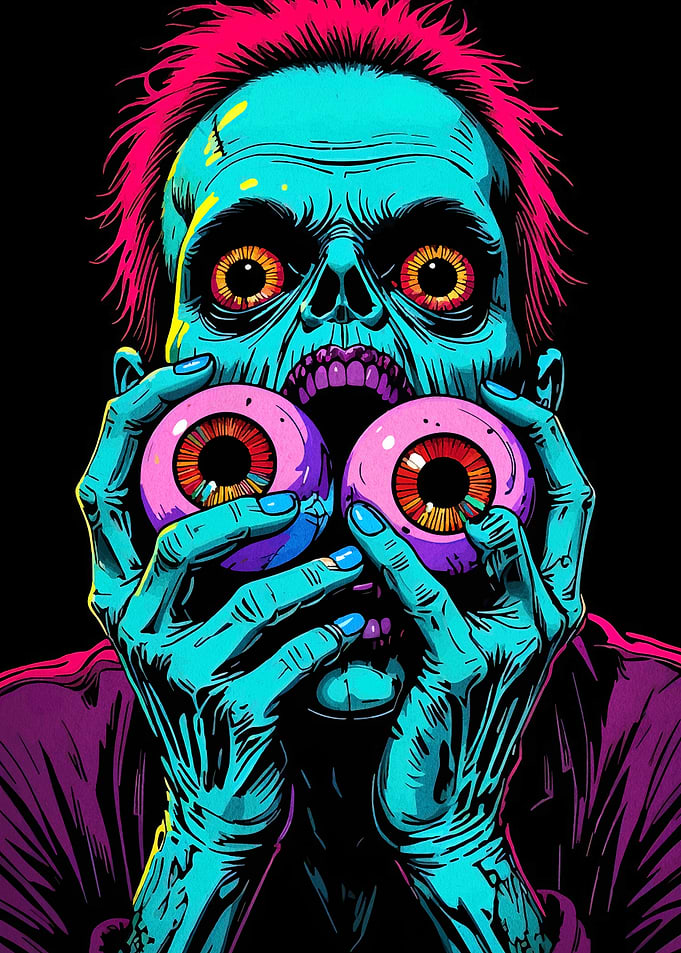 Zombie with Eyeballs Digital Art