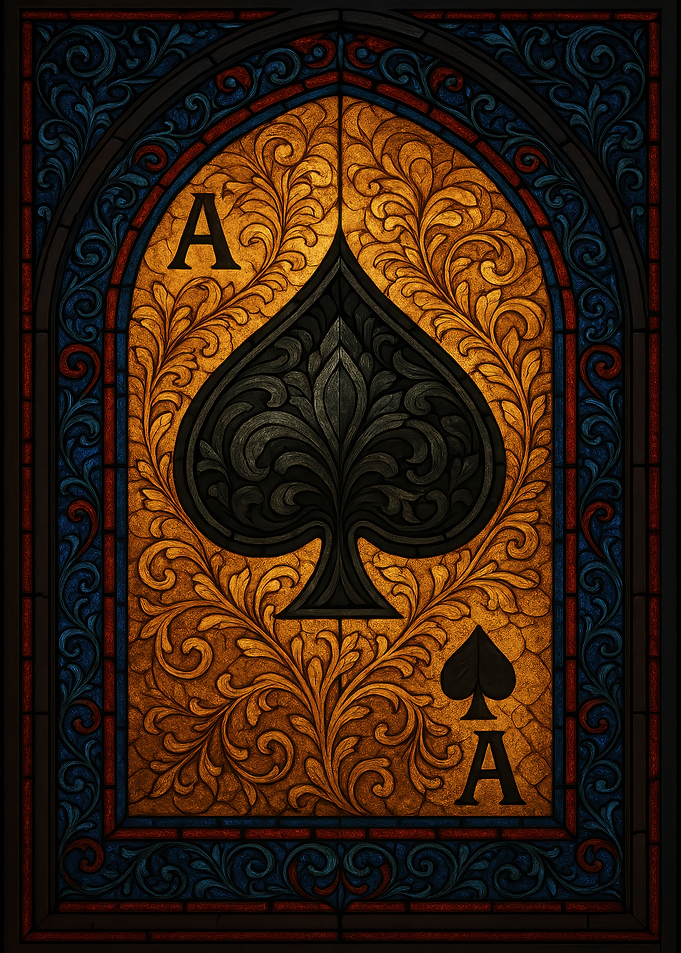 Ace of Spades Stained Glass Art