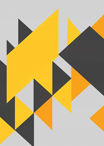 Abstract Geometric Triangle Pattern in Yellow and Gray