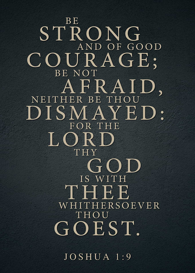 Joshua 1:9 Bible Verse Text Art