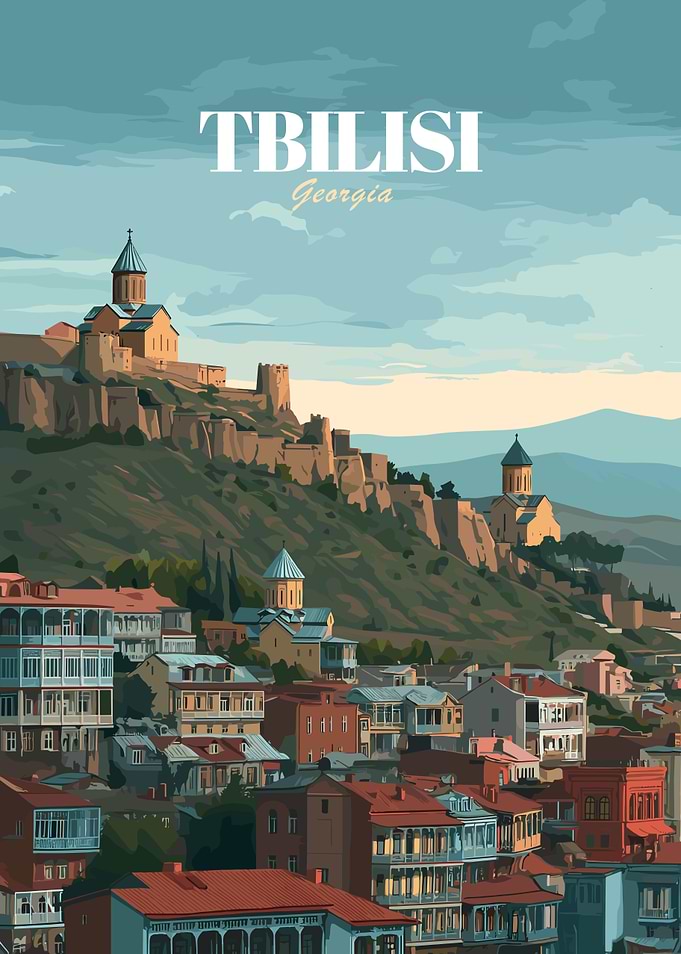 Tbilisi, Georgia Cityscape Illustration