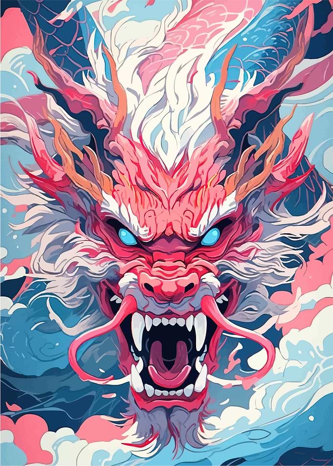 Colorful Dragon Head