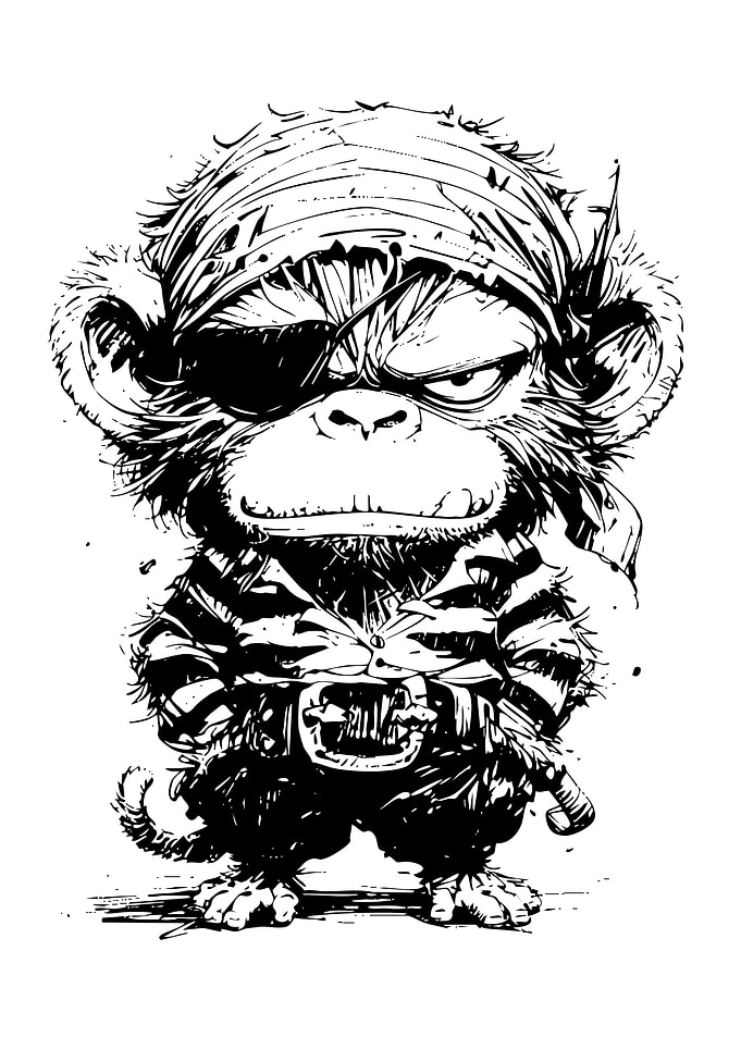 Monkey Pirate Illustration