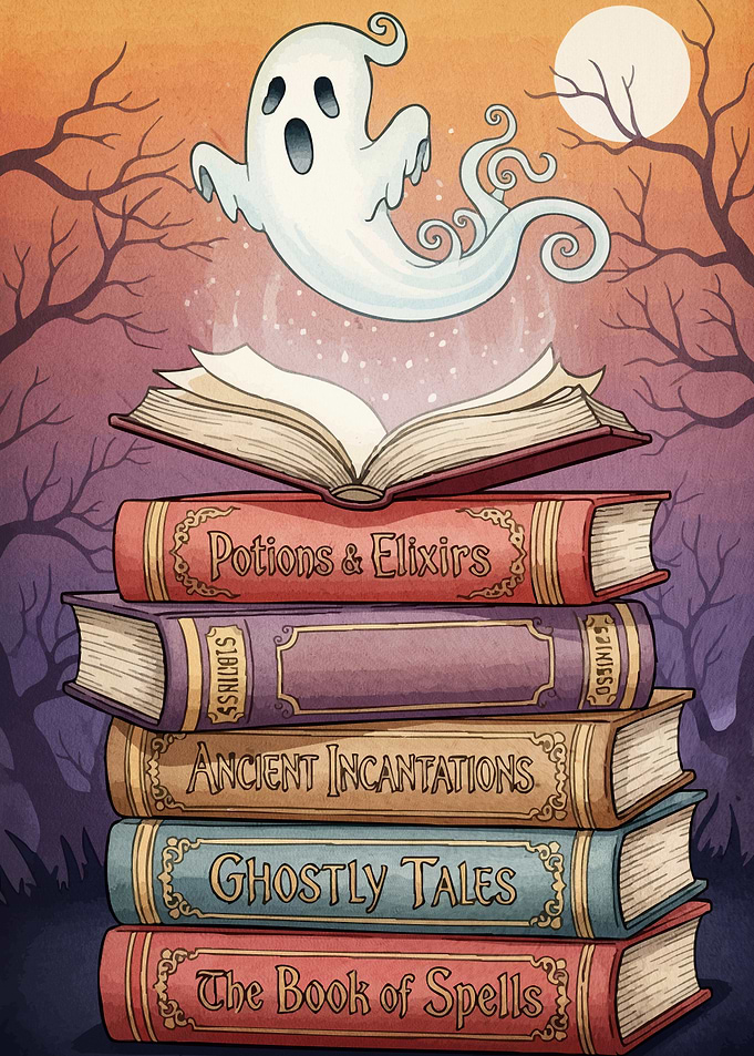 Spooky Books and Ghost