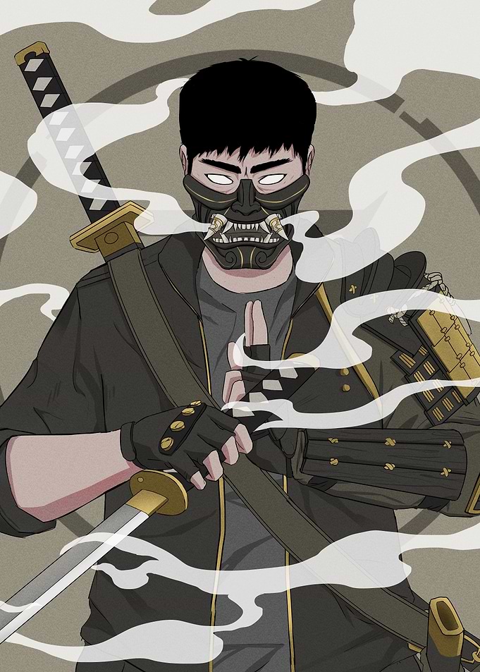 Modern Samurai Warrior with Mask