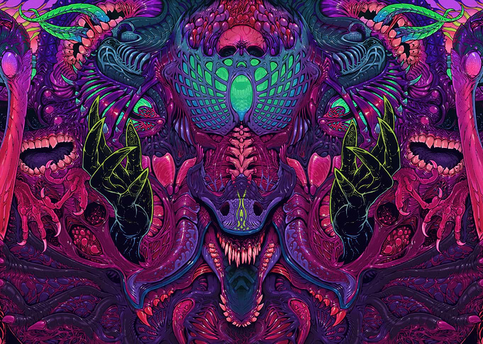 Abstract Alien Horror Landscape