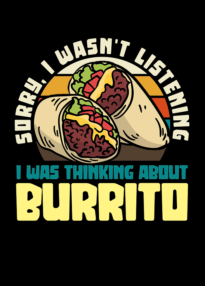Burrito Thinking Funny Food Graphic