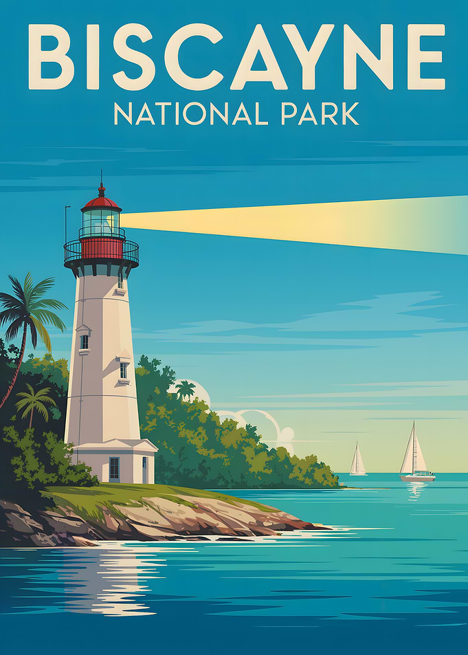 Biscayne National Park Lighthouse Illustration
