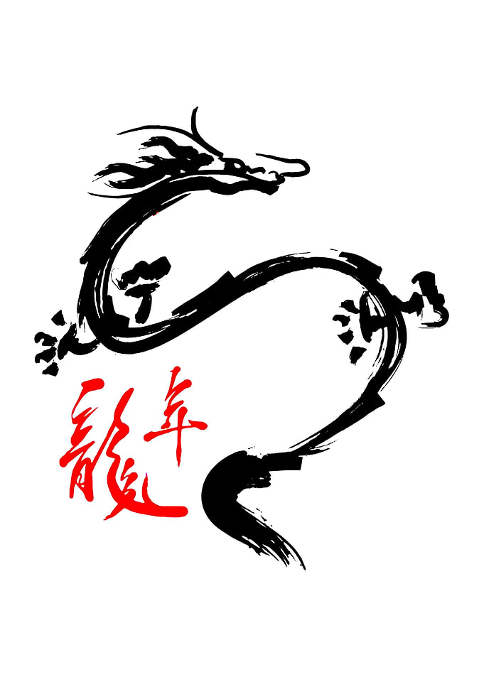 Chinese Dragon Ink Painting