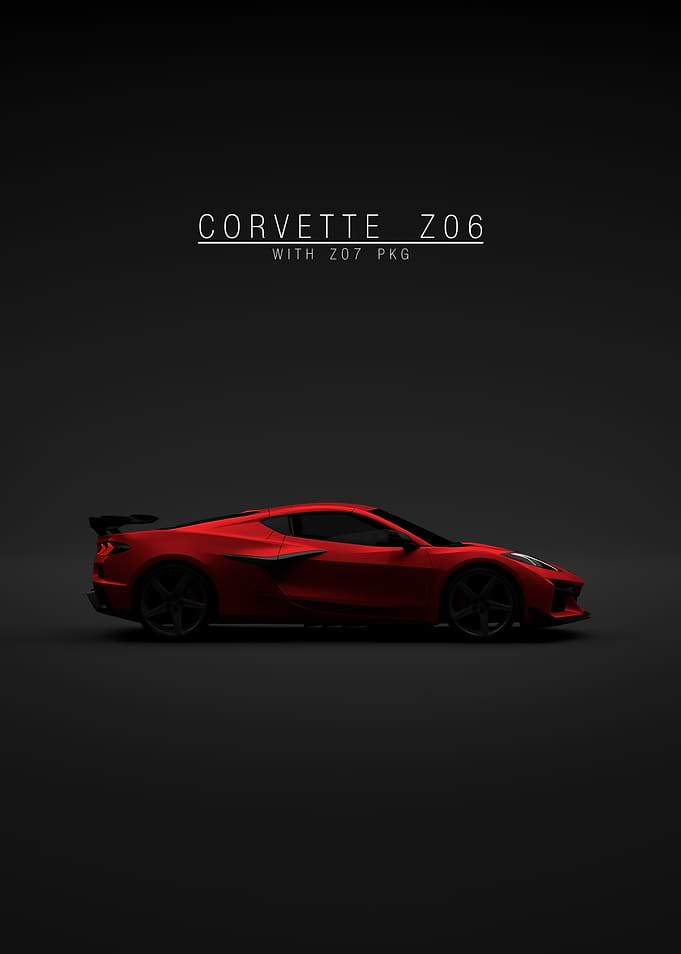 Red Corvette Z06 with Z07 Package