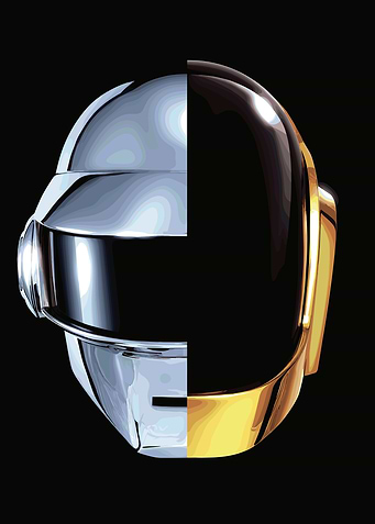 Daft Punk Helmets Split Illustration