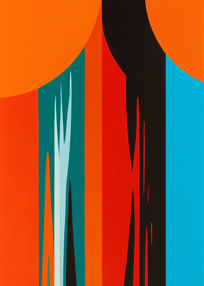 Abstract Colorful Vertical Stripes Art